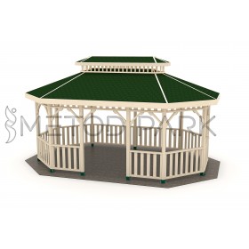 19 K Painted Wooden Oval Gazebo